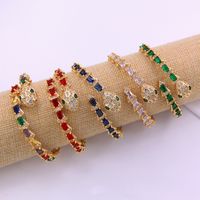 De Gros Nouveauté Vêtement De Rue Style Cool Serpent Le Cuivre Incruster Zircon Bracelet main image 9