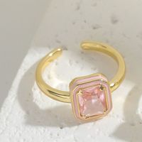 Copper Vintage Style Modern Style Commute Inlay Geometric Eye Zircon Open Rings sku image 1