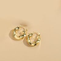1 Paar Vintage-Stil Einfacher Stil Einfarbig Überzug Kupfer Vergoldet Ohrringe sku image 4