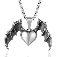 IG Style Cool Style Heart Shape Wings 304 Stainless Steel Unisex Pendant Necklace main image 8