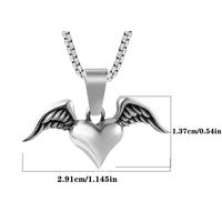 IG Style Cool Style Heart Shape Wings 304 Stainless Steel Unisex Pendant Necklace sku image 2