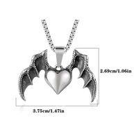 IG Style Cool Style Heart Shape Wings 304 Stainless Steel Unisex Pendant Necklace main image 4