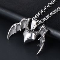 IG Style Cool Style Heart Shape Wings 304 Stainless Steel Unisex Pendant Necklace main image 7