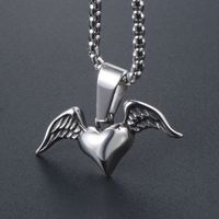 IG Style Cool Style Heart Shape Wings 304 Stainless Steel Unisex Pendant Necklace main image 1