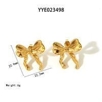 1 Pair Vacation Simple Style Bow Knot Plating 304 Stainless Steel 18K Gold Plated Ear Studs sku image 3