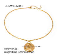 304 Stainless Steel 18K Gold Plated IG Style Basic Classic Style Spiral Pendant Necklace main image 2