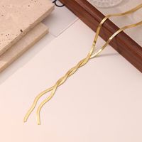 Edelstahl 304 Weißgold Plattiert Vergoldet Basic Moderner Stil Klassischer Stil Geometrisch Einfarbig Pulloverkette sku image 1