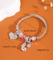 Elegant Lady Sweet Heart Shape Mermaid Alloy Inlay Rhinestones Women's Bangle main image 2