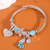 Élégant Dame Sucré Forme De Cœur Sirène Alliage Incruster Strass Femmes Bracelet main image 3