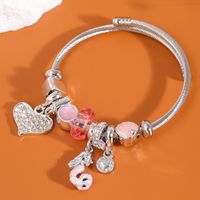 Elegant Lady Sweet Heart Shape Mermaid Alloy Inlay Rhinestones Women's Bangle sku image 2