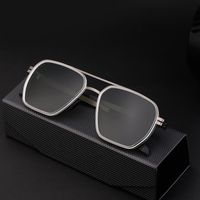 Casual Commute Solid Color Tac Square Full Frame Men's Sunglasses main image 5