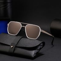 Casual Commute Solid Color Tac Square Full Frame Men's Sunglasses main image 6