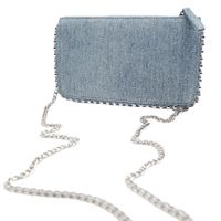 Women's Small Denim Solid Color Vintage Style Classic Style Square Zipper Crossbody Bag main image 2