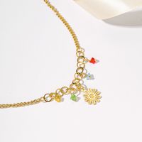 Sweet Pastoral Artistic Flower 18K Gold Plated 201 Stainless Steel Wholesale Anklet main image 3