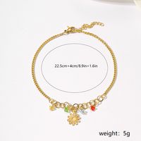 Sweet Pastoral Artistic Flower 18K Gold Plated 201 Stainless Steel Wholesale Anklet main image 2