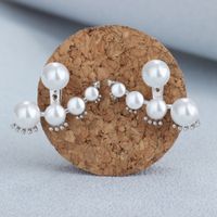 1 Pair Simple Style Classic Style Solid Color Inlay Copper Pearl Ear Studs main image 1
