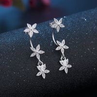 1 Pair Simple Style Classic Style Star Inlay Copper Zircon Ear Studs main image 1