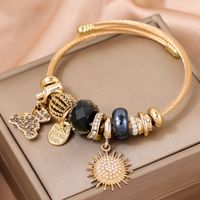 Simple Style Solid Color Alloy Inlay Rhinestones Women's Bangle sku image 1