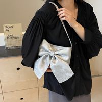Women's Medium Pu Leather Bow Knot Elegant Square Zipper Crossbody Bag main image 4