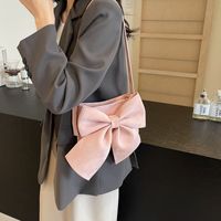 Women's Medium Pu Leather Bow Knot Elegant Square Zipper Crossbody Bag main image 6