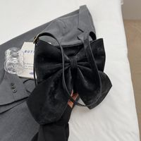 Women's Medium Pu Leather Bow Knot Elegant Square Zipper Crossbody Bag sku image 1