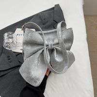 Women's Medium Pu Leather Bow Knot Elegant Square Zipper Crossbody Bag sku image 2
