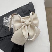 Women's Medium Pu Leather Bow Knot Elegant Square Zipper Crossbody Bag sku image 4