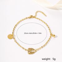 Sweet Simple Style Wings 18K Gold Plated 201 Stainless Steel Wholesale Anklet sku image 1