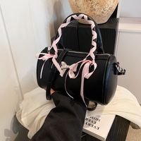 Women's Medium Pu Leather Bow Knot Elegant Zipper Crossbody Bag sku image 1