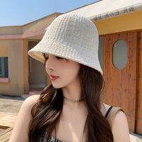 Women's Elegant Lady Simple Style Solid Color Wide Eaves Bucket Hat main image 4