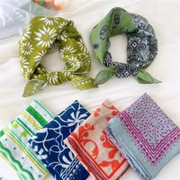 Women's Preppy Style Sweet Pastoral Printing Cotton And Linen Printing Bandanas main image 5