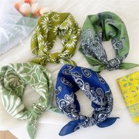 Women's Preppy Style Sweet Pastoral Printing Cotton And Linen Printing Bandanas main image 4