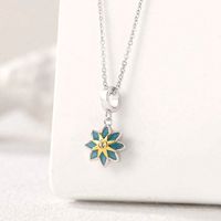 1 Piece Hole 4~4.9mm Sterling Silver Zircon Rhodium Plated Flower Polished Pendant main image 2