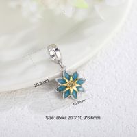 1 Piece Hole 4~4.9mm Sterling Silver Zircon Rhodium Plated Flower Polished Pendant main image 4
