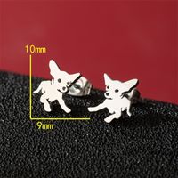 1 Pair Sweet Simple Style Artistic Dog Polishing 304 Stainless Steel 18K Gold Plated Ear Studs main image 2