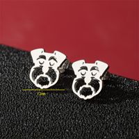 1 Pair Cute Basic Classic Style Dog Lion Cat Polishing Plating 304 Stainless Steel 18K Gold Plated Ear Studs sku image 3