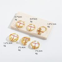 Copper Gold Plated Vintage Style Simple Style Criss Cross Plating Inlay Solid Color Zircon Open Rings main image 5