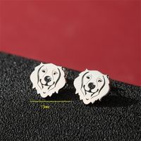 1 Pair Cute Basic Classic Style Dog Lion Cat Polishing Plating 304 Stainless Steel 18K Gold Plated Ear Studs sku image 4