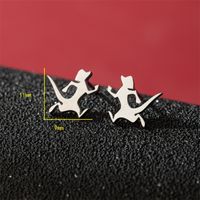 1 Pair Cute Basic Classic Style Dog Lion Cat Polishing Plating 304 Stainless Steel 18K Gold Plated Ear Studs sku image 6