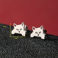 1 Pair Cute Basic Classic Style Dog Lion Cat Polishing Plating 304 Stainless Steel 18K Gold Plated Ear Studs sku image 8