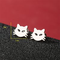 1 Pair Cute Basic Sweet Animal Cat Polishing Plating 304 Stainless Steel 18K Gold Plated Ear Studs sku image 2