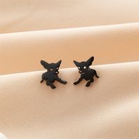 1 Pair Sweet Simple Style Artistic Dog Polishing 304 Stainless Steel 18K Gold Plated Ear Studs main image 5