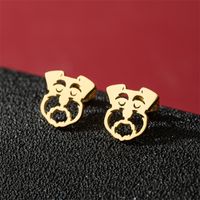 1 Pair Cute Basic Classic Style Dog Lion Cat Polishing Plating 304 Stainless Steel 18K Gold Plated Ear Studs sku image 17