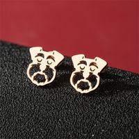 1 Pair Cute Basic Classic Style Dog Lion Cat Polishing Plating 304 Stainless Steel 18K Gold Plated Ear Studs sku image 16