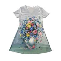 Women's Regular Dress Streetwear V Neck Printing Short Sleeve Flower Knee-Length Holiday Daily main image 2