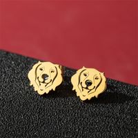 1 Pair Cute Basic Classic Style Dog Lion Cat Polishing Plating 304 Stainless Steel 18K Gold Plated Ear Studs sku image 18