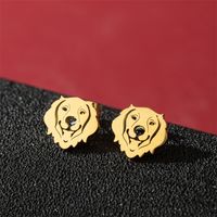 1 Paire Mignon De Base Style Classique Chien Lion Chat Polissage Placage Acier Inoxydable 304 Plaqué Or 18K Boucles D'Oreilles sku image 18