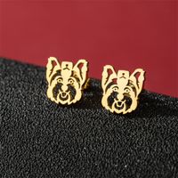 1 Pair Cute Basic Classic Style Dog Lion Cat Polishing Plating 304 Stainless Steel 18K Gold Plated Ear Studs sku image 21