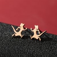 1 Pair Cute Basic Classic Style Dog Lion Cat Polishing Plating 304 Stainless Steel 18K Gold Plated Ear Studs sku image 27