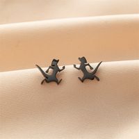 1 Pair Cute Basic Classic Style Dog Lion Cat Polishing Plating 304 Stainless Steel 18K Gold Plated Ear Studs sku image 28